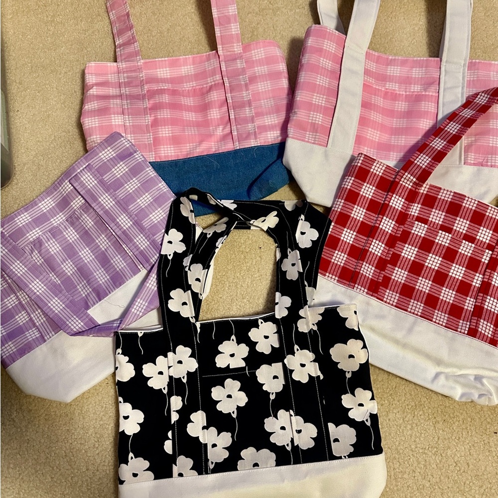 Beautiful canvas Palaka and Floral Tote Bags